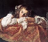 Famous Sleeping! Paintings - Sleeping Girl